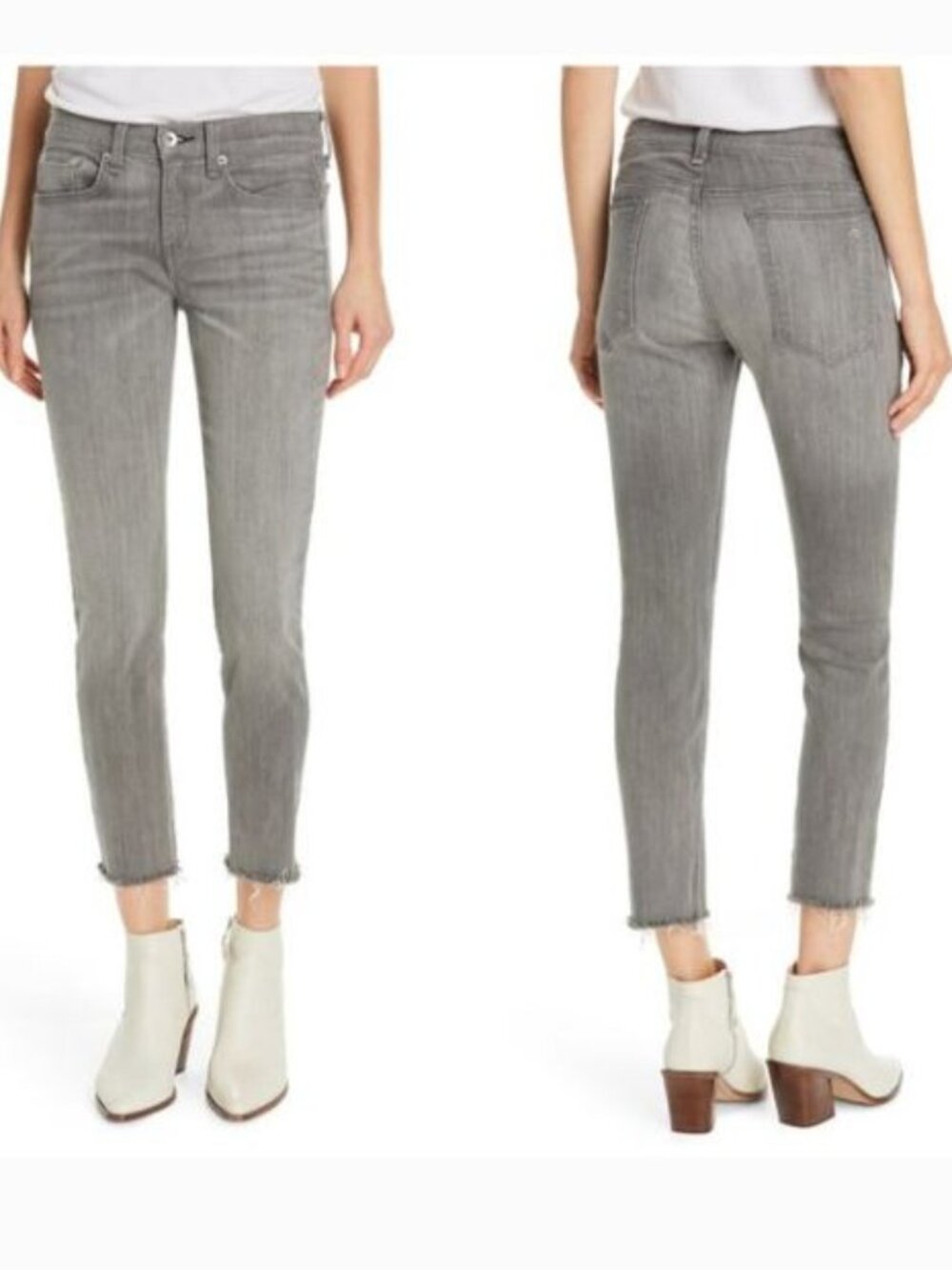 Rag & Bone Dre Low Rise Ankle Slim Boyfriend Jeans Grey - 31